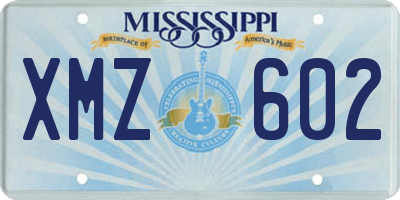 MS license plate XMZ602