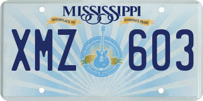 MS license plate XMZ603