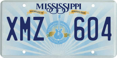 MS license plate XMZ604