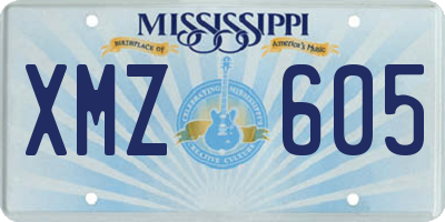 MS license plate XMZ605