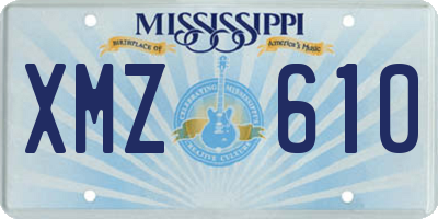 MS license plate XMZ610