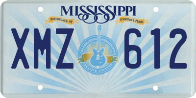 MS license plate XMZ612