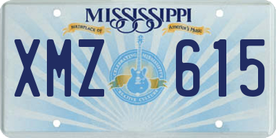 MS license plate XMZ615