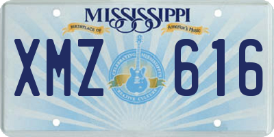 MS license plate XMZ616