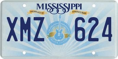 MS license plate XMZ624