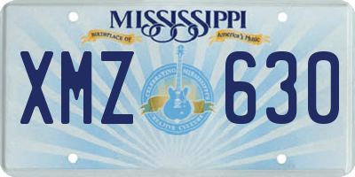 MS license plate XMZ630