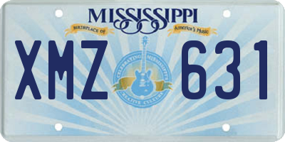 MS license plate XMZ631