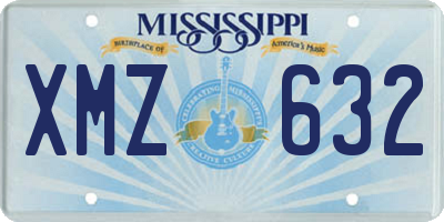 MS license plate XMZ632