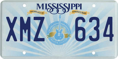 MS license plate XMZ634
