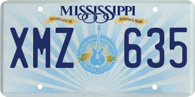 MS license plate XMZ635