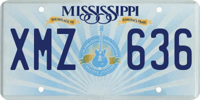 MS license plate XMZ636