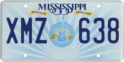 MS license plate XMZ638