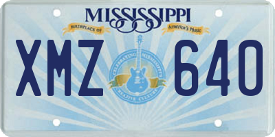 MS license plate XMZ640