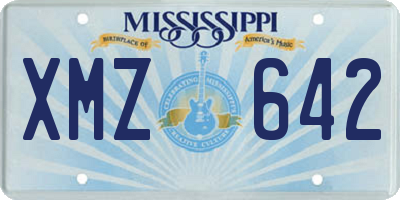 MS license plate XMZ642