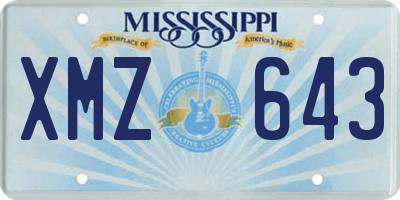 MS license plate XMZ643