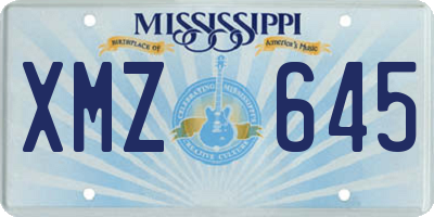 MS license plate XMZ645
