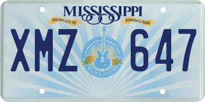 MS license plate XMZ647