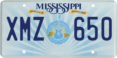 MS license plate XMZ650