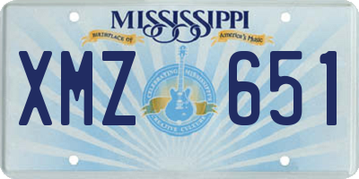 MS license plate XMZ651