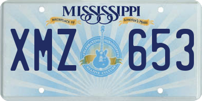 MS license plate XMZ653