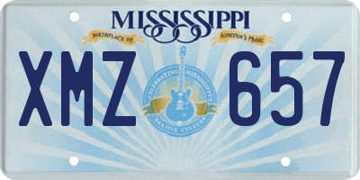 MS license plate XMZ657