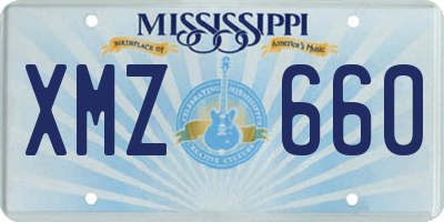 MS license plate XMZ660