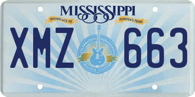 MS license plate XMZ663