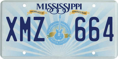 MS license plate XMZ664