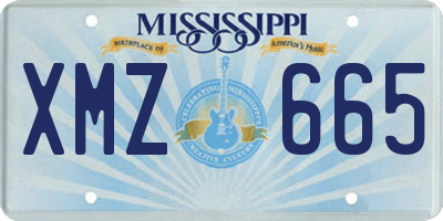 MS license plate XMZ665