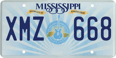 MS license plate XMZ668