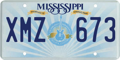 MS license plate XMZ673