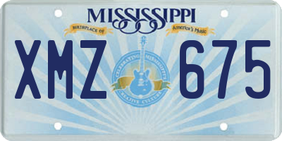 MS license plate XMZ675