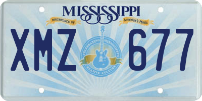 MS license plate XMZ677