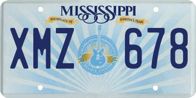 MS license plate XMZ678