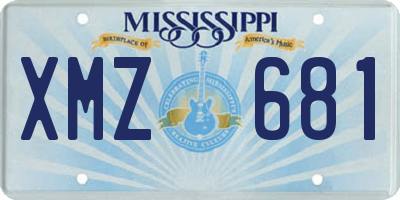 MS license plate XMZ681