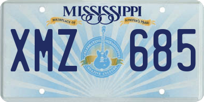 MS license plate XMZ685