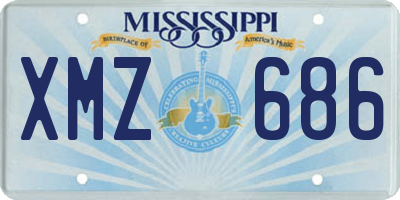 MS license plate XMZ686