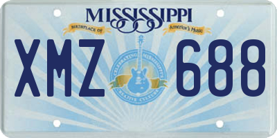 MS license plate XMZ688
