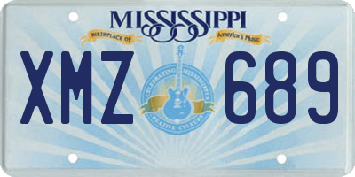 MS license plate XMZ689