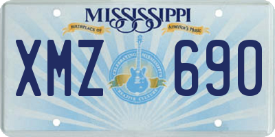 MS license plate XMZ690