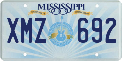 MS license plate XMZ692