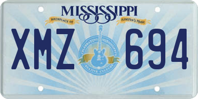 MS license plate XMZ694