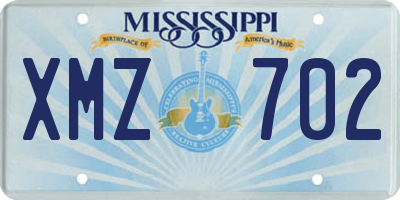 MS license plate XMZ702