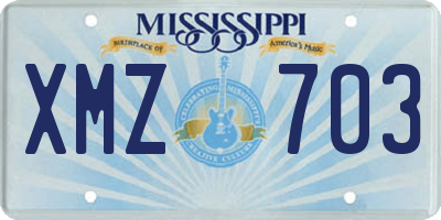 MS license plate XMZ703