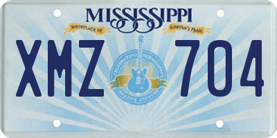 MS license plate XMZ704