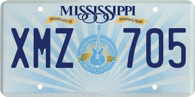 MS license plate XMZ705