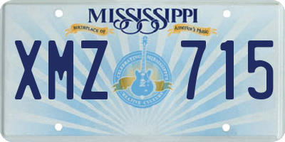 MS license plate XMZ715