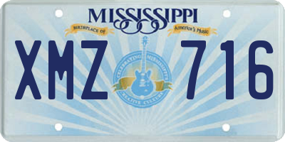 MS license plate XMZ716