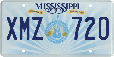 MS license plate XMZ720