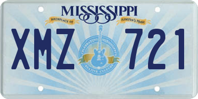 MS license plate XMZ721